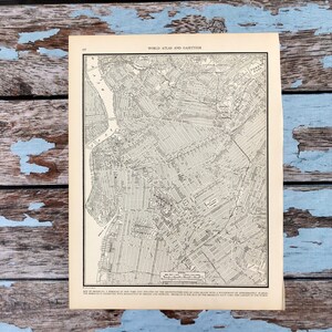 Antique Map of Brooklyn. New York City Map. 1937 Historical Print, Lithograph Framing. 88 Year Old Brooklyn NY Street Map to Frame. NYC