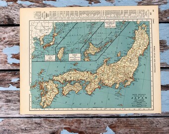Old Map Of Japan Etsy