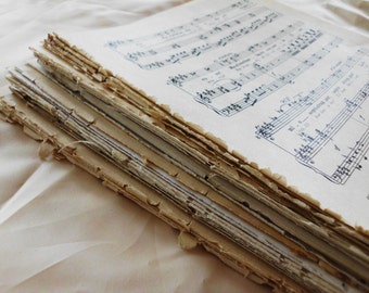 Vintage (100) Music Pages- 9x12" Large Ephemera Supplies. Antique Wedding Crafting Scrapbooking, Ephemera.