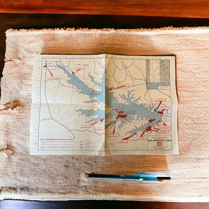 Bucht von Frühlingssee. Landkarte. c 1992 14,5 "x 21" Tennessee Tombigbee Wasserweg, Alabama und Mississippi.