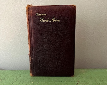 1895 Tennyson's Enoch Arden. Pocket Sized Leather Bound Book. Written in German Poetry Literature Miniature Book