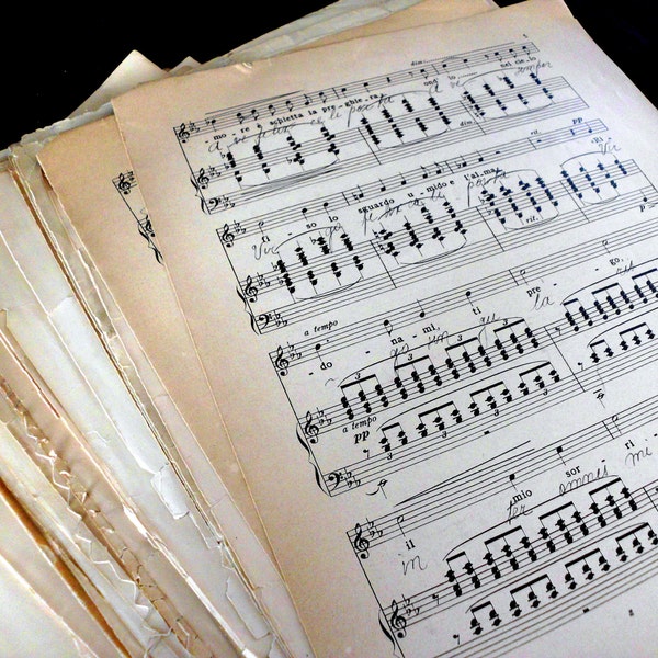 20 XL Sheets Antique Sheet Music- Large Format 11x14" Classical Music. Perfect to frame. Victorian Sheet Music. Old Vintage Music Pages