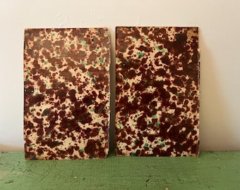 2 Marbled Book End Pages. c1852 6.75x 4.25 Ephemera, Antique Altered Art Upcycle Scrapbooking
