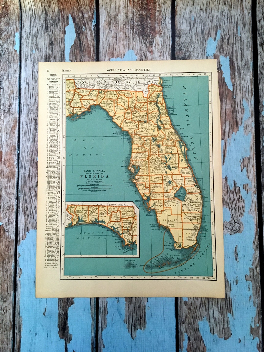 1937 Florida Antique Map Beautiful - Il 1080xN.1467698513 Jj22