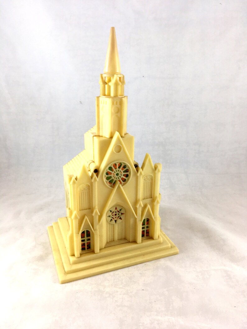 1950s Plastic Light Up Church. Wind Up Music Box. Silent Etsy