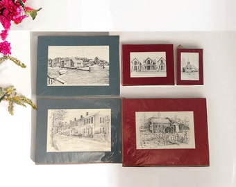 Collection of Goff Prints. Matted Prints- CM Goff- Massachusetts Landmarks