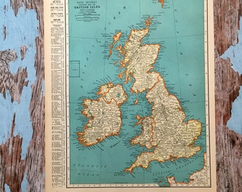 1906 年のイギリス諸島のアンティーク地図、グレート ブリテンおよび
