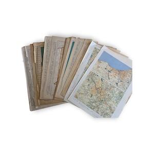 Antique Map Collection. 20 Large Old Map Set. Ephemera Crafting Mixed Media Collage. Colorful Paper Art Print. Vtg Map Set #116.