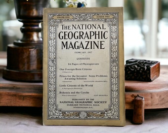 National Geographic Magazine 1917 February Alexander Graham Bell + Vintage Ad