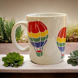 Vintage FTD Especially for You Rainbow Hot Air Balloon Coffee Mug 12 Oz. Vintage 1980s Pride