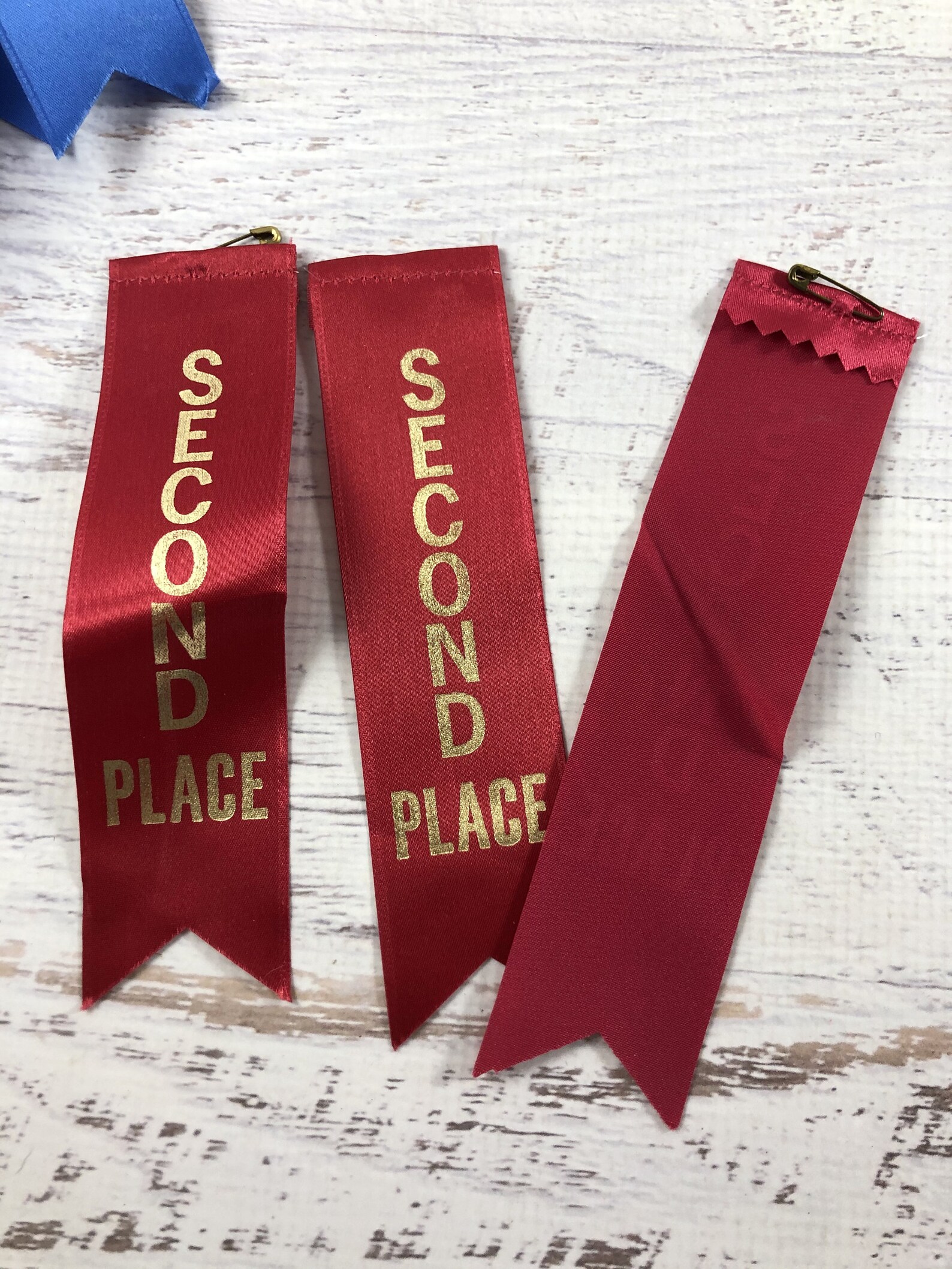 62 Vintage Ribbons Blue First Place Ribbons Red Second Place Etsy