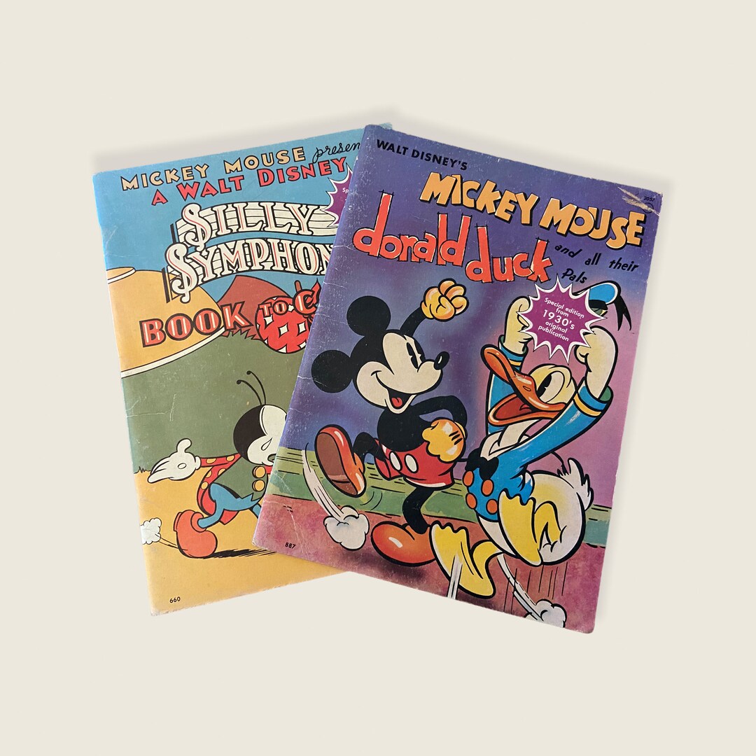 Vintage Disney Coloring Books. Mickey Mouse Presents A Walt Disney