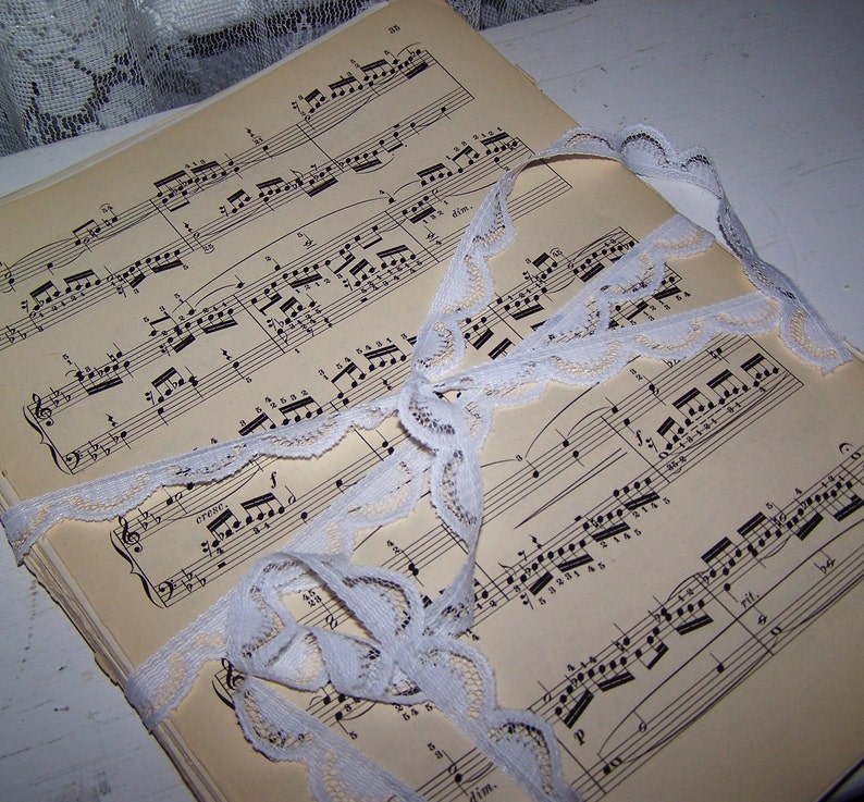 Vintage Music Sheets. Large 9x12 Size. Old Sheet Music Supplies. Antique Pg for Crafting, Wedding, Scrapbooking, Ephemera. Choose Quantity image 5