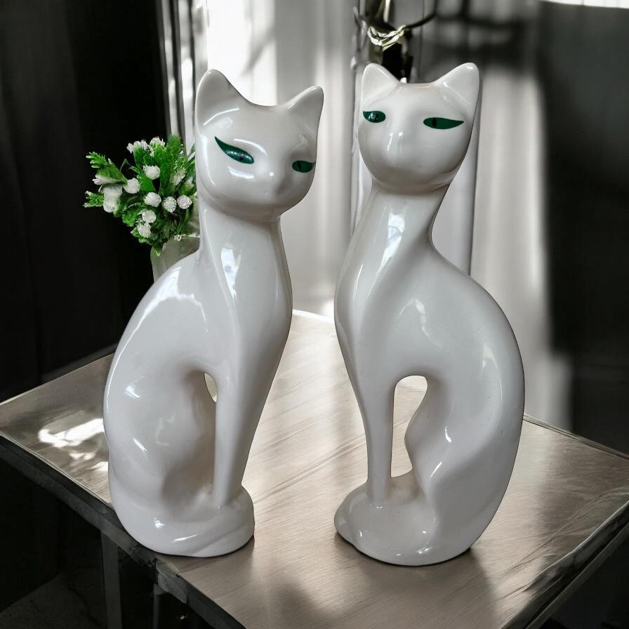 陶器製シャム猫の像。コピーキャット - 1990年 - オリジナルボックス