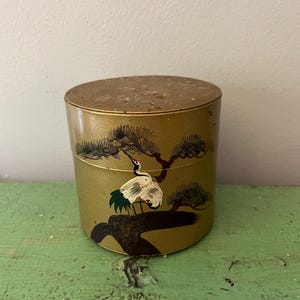 Hand Painted Tobacco Tin