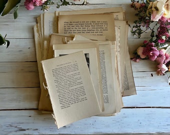 Huge Stack of Old Papers. 250+ Vintage Antique Book Pages. Late 1800s-Mid 1900s Ephemera. Old Book Pages for Crafting. Book Lover Gift Set 8