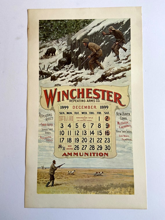 WINCHESTER REPEATING ARMS AMMUNITION ADVERTISING POSTER WINCHESTER REPEATING ARMS AMMUNITION ADVERTISING POSTER