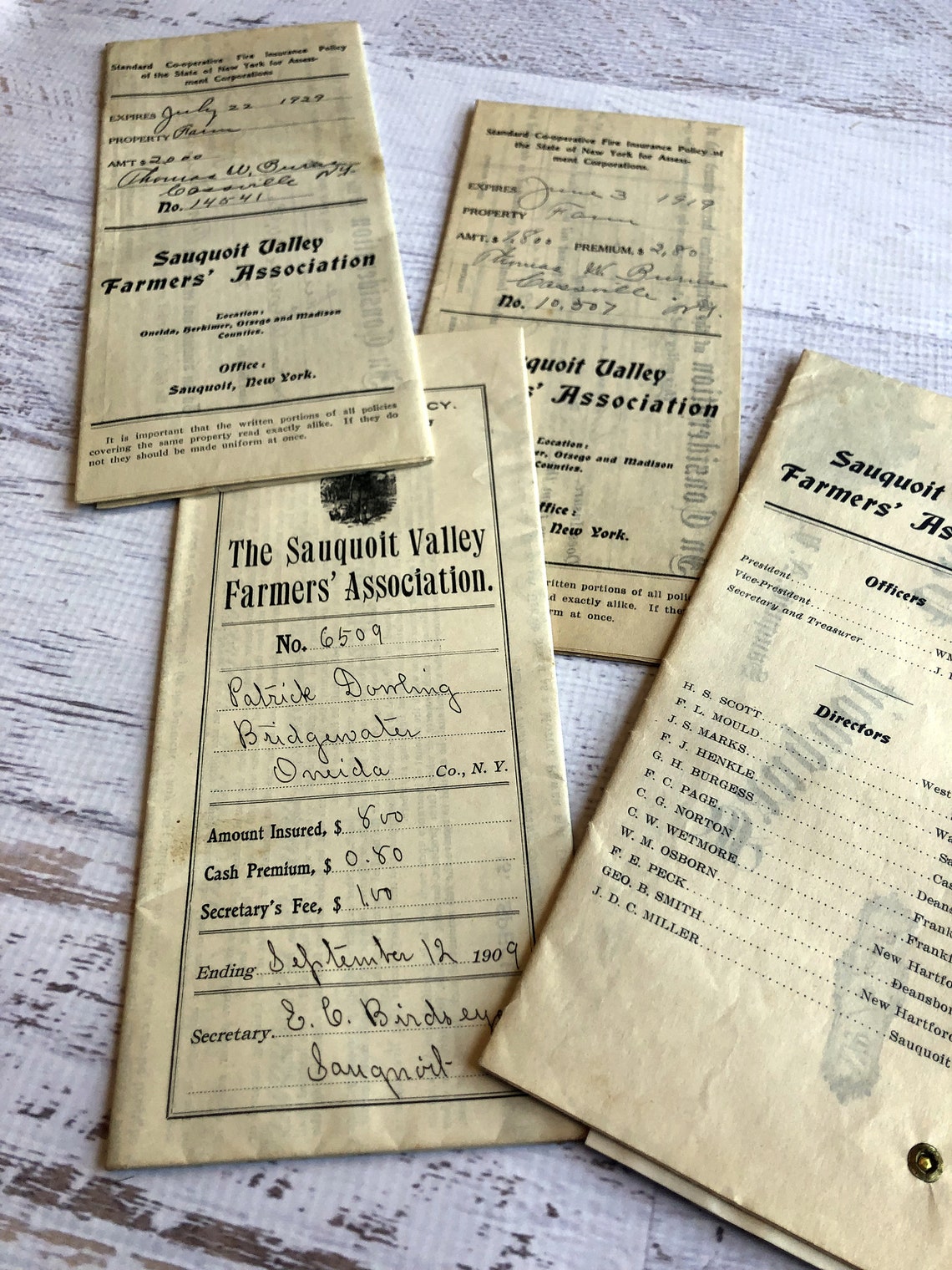 Antique Farm Insurance Document. HUGE Folded Farmers Etsy
