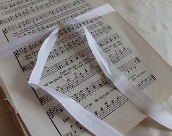 100+ Vintage Music Pages. Old Hymnal Pages for Crafting. Religious Sheet Music. 5" x 7.5" Wedding Crafts, DIY, Wreathes. Old Book Pages