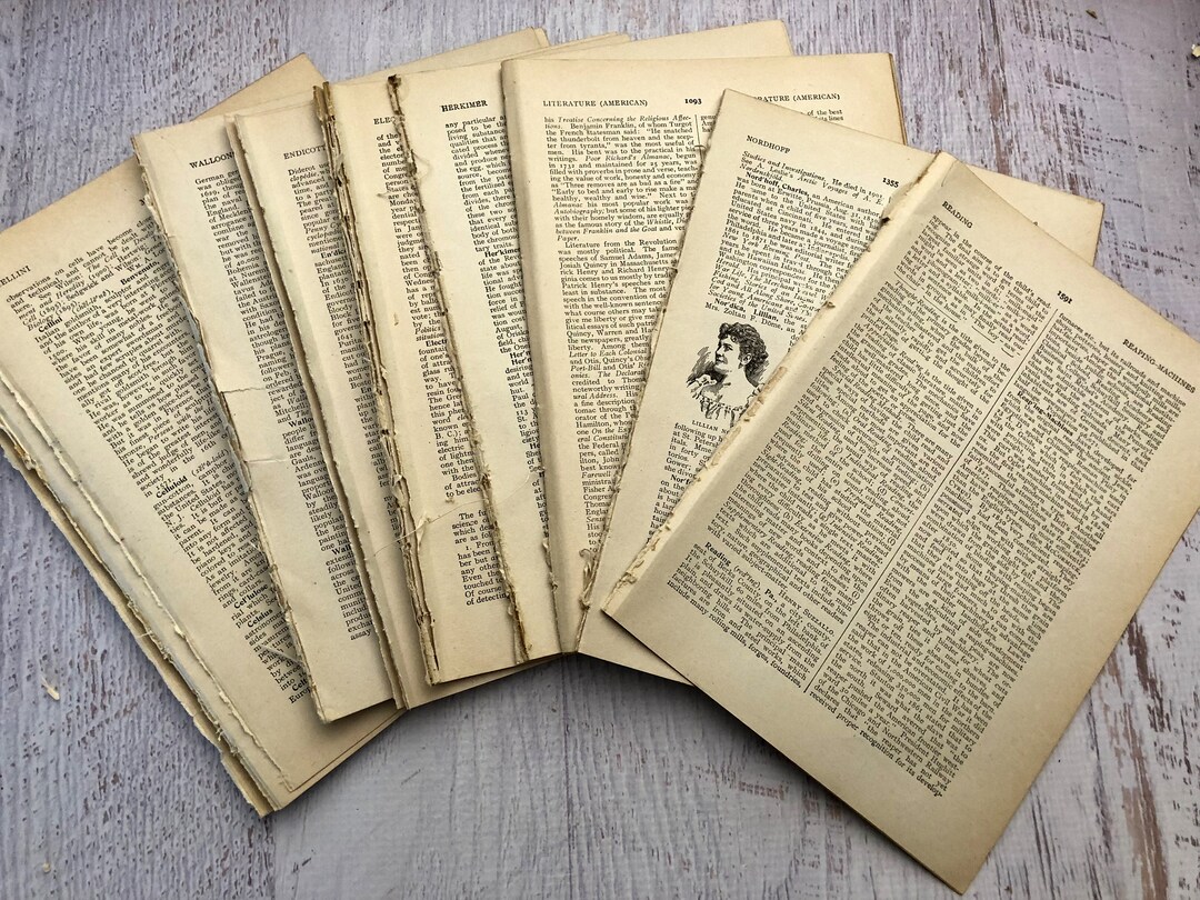 Old Book Pages From 1909. Book Page Bundle. 100 Beautifully Aged Old ...