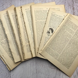 Old Book Pages from 1909. Book Page Bundle. 100+ Beautifully Aged Old Pages. Upcycle, Altered Art Collage, Mixed Media, Ephemera, Journaling