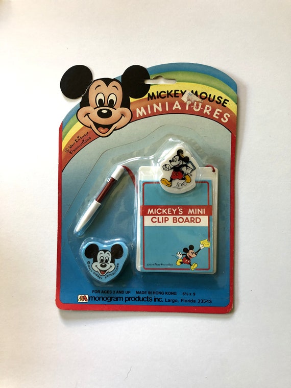 1980s Vintage Mickey Mouse Desk Set Pencil Eraser Mickeys Etsy