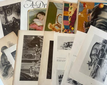 100 Antique Book Page Prints. 1800s-1900s Ephemera. Lithographs, Engravings, Graphics, Crafting, Scrapbooking, Bulk #2