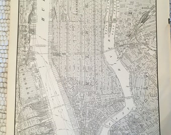 antique map of lower manhattan new york city map nyc 1937 historical print