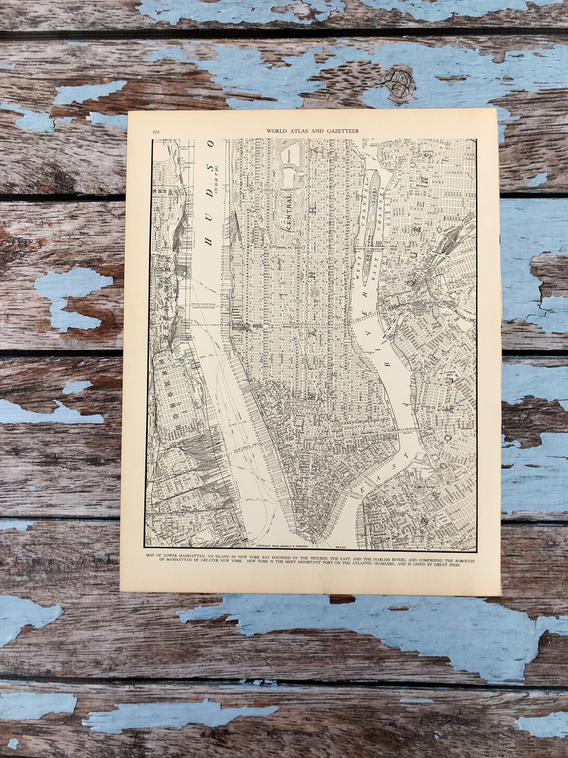 1993 MANHATTAN New York City map ラミネート StreetSmart® NYC Map Midtown Edition by VanDam-Laminated pocket