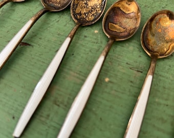 Sterling Silver Demitasse Spoons Set of 6 in Box Sheffield 1930