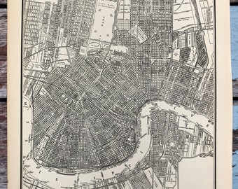 ニューオーリンズ（ルイジアナ州）のアンティーク都市地図。1937年頃