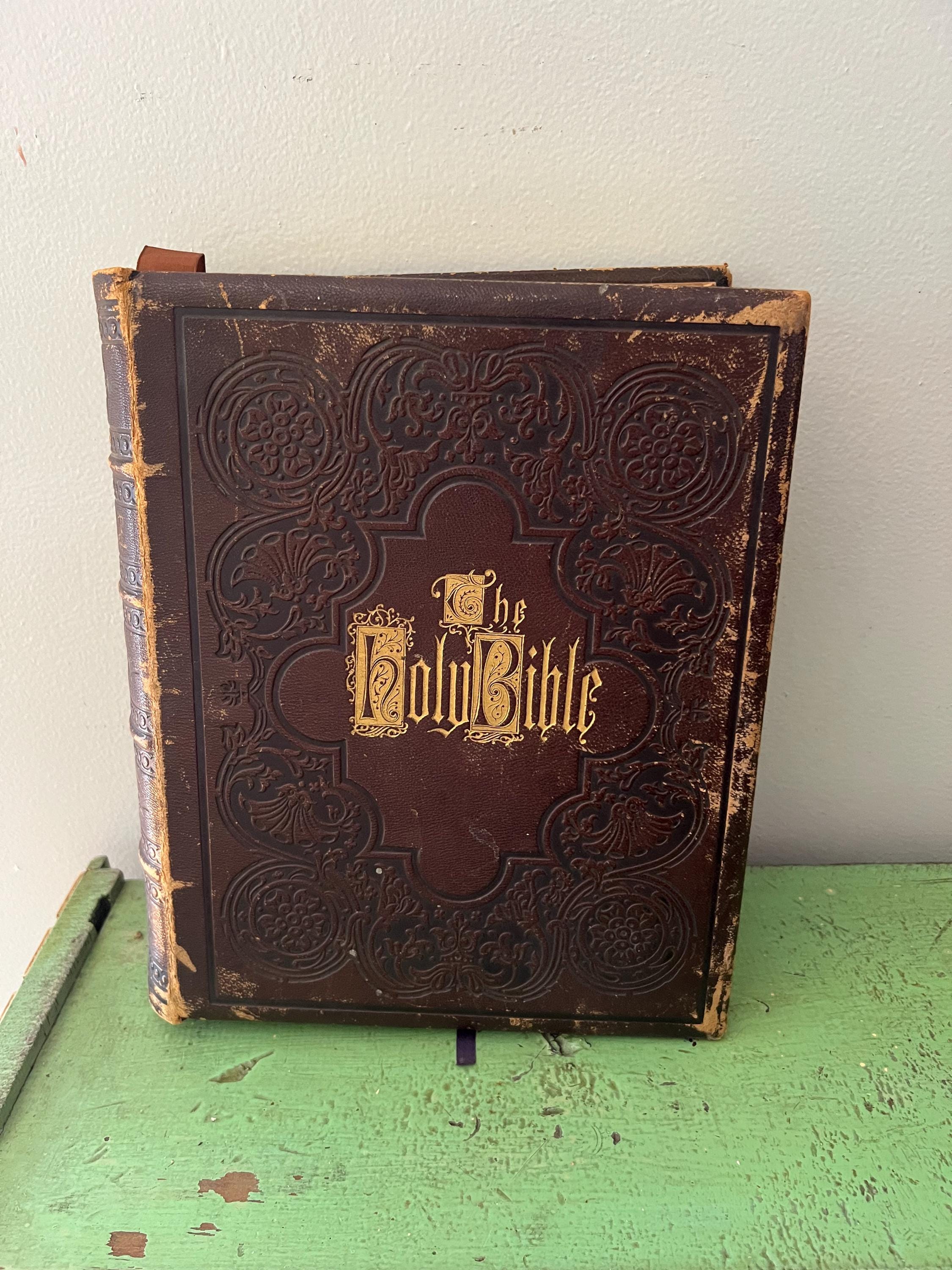1872 Antique Harding's Holy Bible. Huge Oversize Victorian New