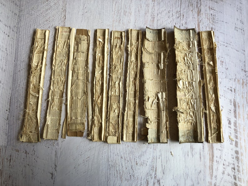 Vintage Book Spines c 10 Book Binding Pieces Unique Ephemera Supplies Scrapbooking #2 1890s Textured Paper Journaling Old Book Pieces