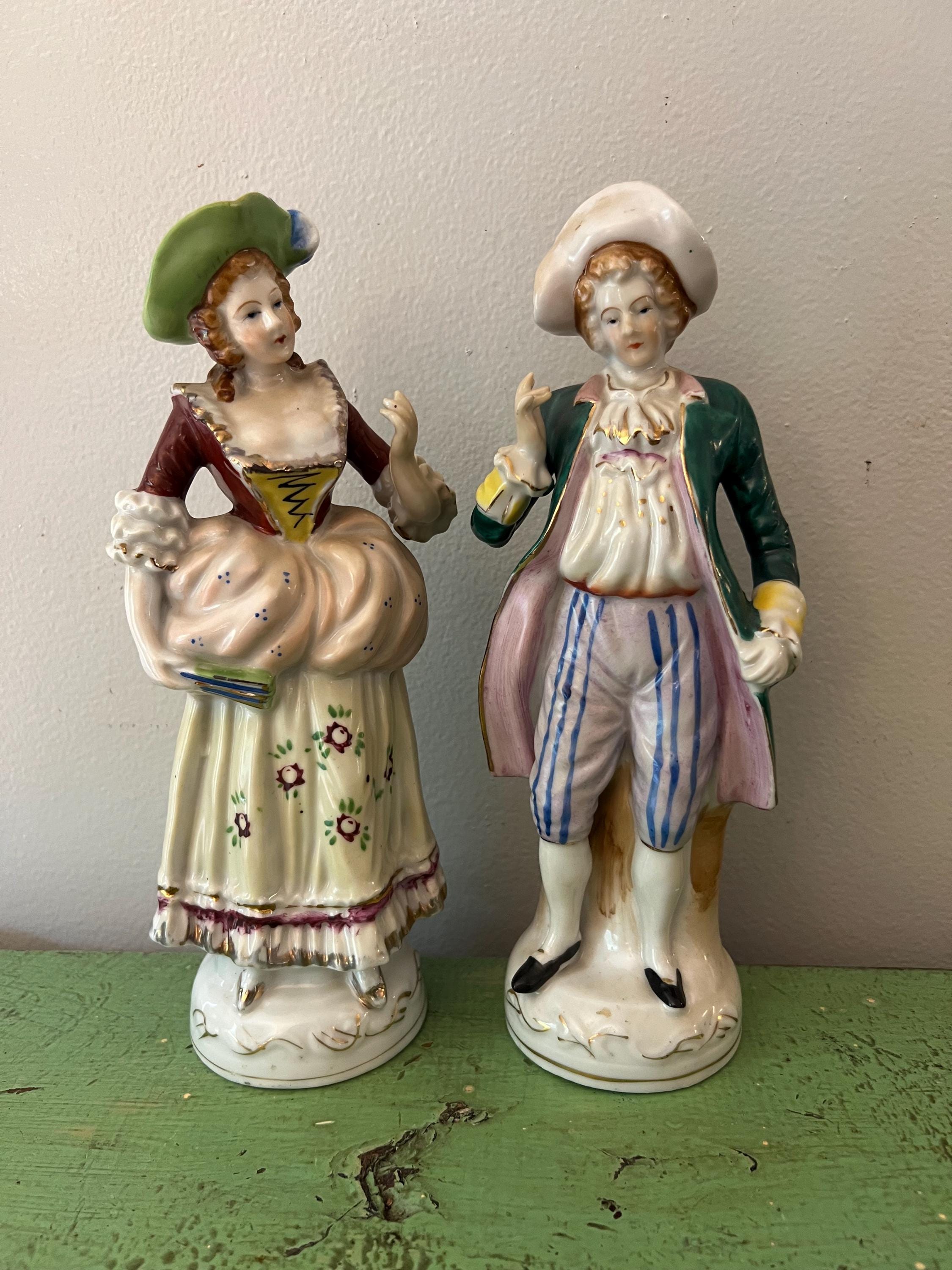 Occupied Japan Victorian Colonial Couple. Vintage 10.25