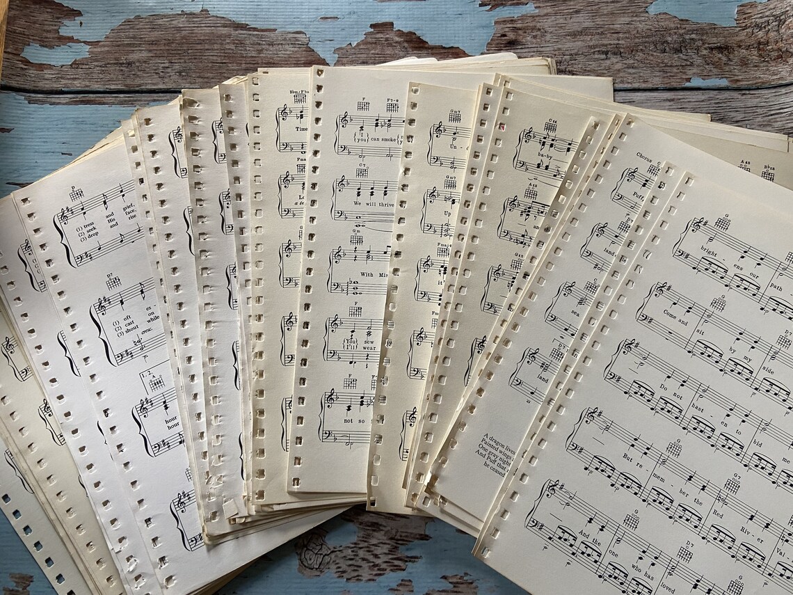 Old Sheet Music. 100 Sheets of Sheet Music Pages for Crafting Etsy