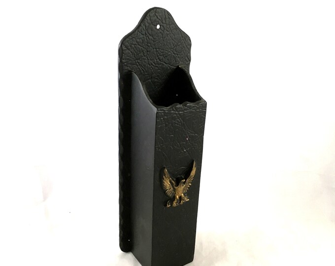 Vintage Match Holder. Cast Iron Holder for Long Matches. Eagle Emblem