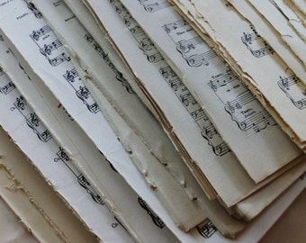 Vintage (50) Music Pages- 9x12" Large Ephemera Supplies. Antique Wedding Crafting Scrapbooking, Ephemera.