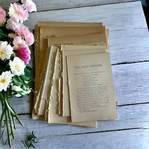 Huge Stack of Old Papers. 250+ Vintage Antique Book Pages. Late 1800s-Mid 1900s Ephemera. Old Book Pages for Crafting. Book Lover Gift Set 4