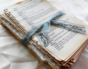 Vintage Book Page Bundle. Over 150 Pages of Beautiful Aged Patina'd Book Pages. Novel Pack. Old Book Pages for Crafting. Book Lover Gift