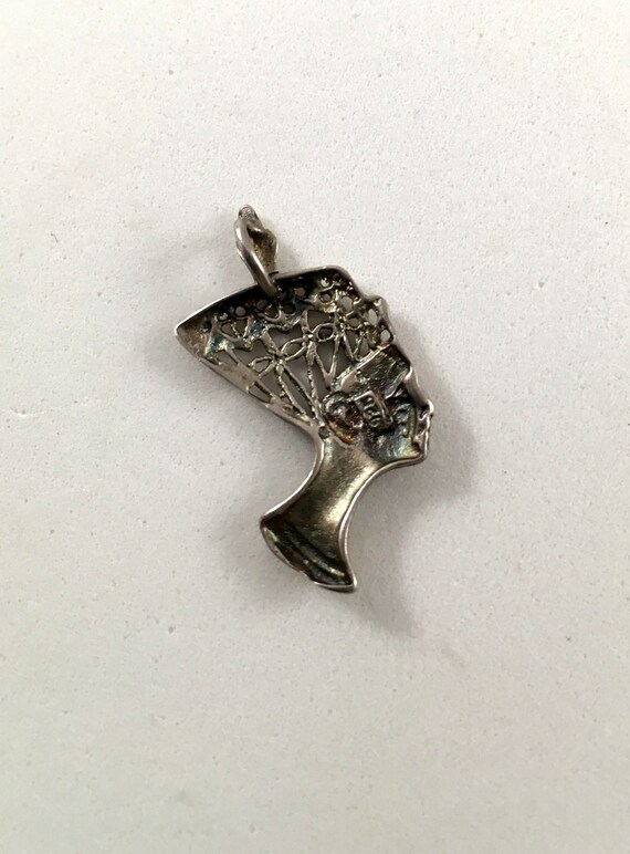 Vintage Sterling Egyptian Pendant. Small Sterling… - image 5