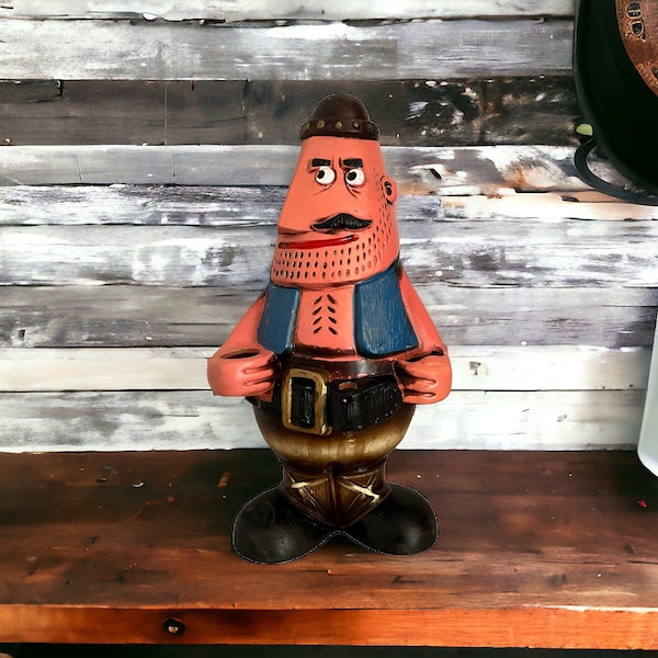 Vintage Kitsch Bar Tool Holder. Ceramic German Woodsman Hiker Barware Organizer. Mancave Decor. Made in Japan