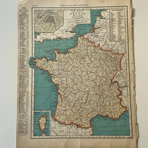 1937 Map of France Antique Map of France 81 Yr Old - Etsy