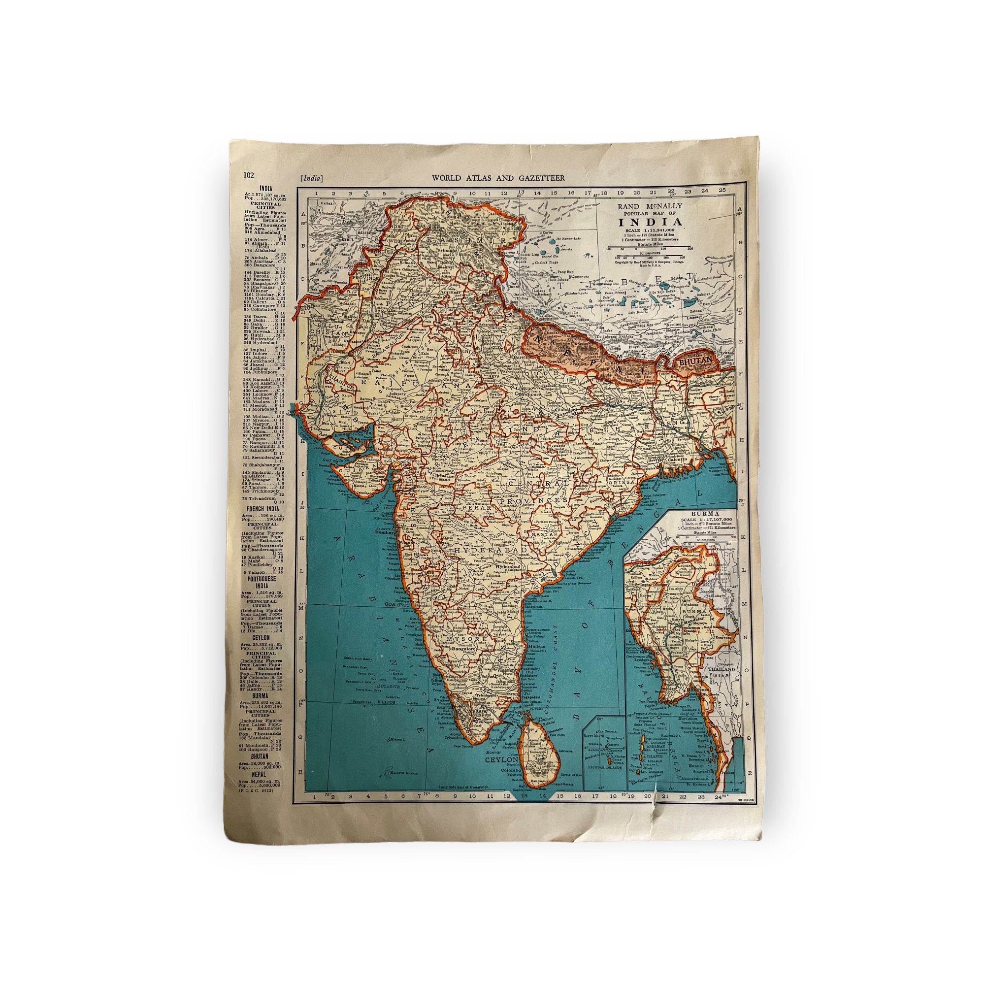 額装品　古地図　1723年頃　H. MOLL　「ロシア大陸・日本列島」レア作品 額装品 古地図 1723年頃 H. MOLL 「ロシア大陸・日本列島」レア
