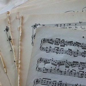 Vintage Music Sheets. Large 9x12 Size. Old Sheet Music Supplies. Antique Pg for Crafting, Wedding, Scrapbooking, Ephemera. Choose Quantity image 2