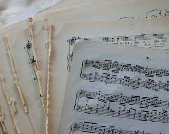 Vintage (200) Music Pages- 9x12" Large Ephemera Supplies. Antique Wedding Crafting Scrapbooking, Ephemera.