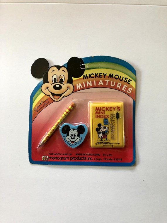 1980s Vintage Mickey Mouse Desk Set Pencil Eraser Mickeys Etsy