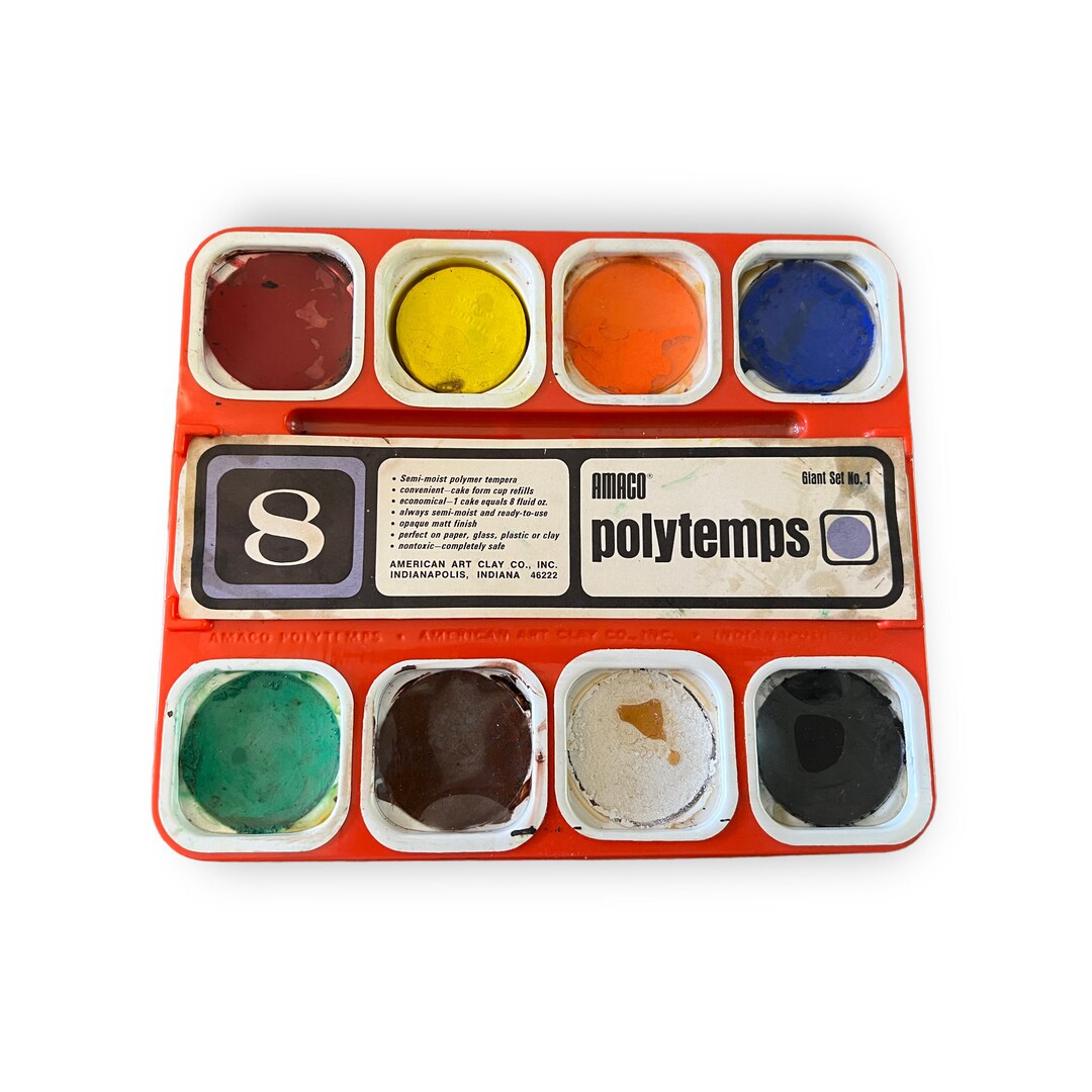 Retro Polytemps Paint Set. 1960s Polymer Tempera Paint Palette Etsy