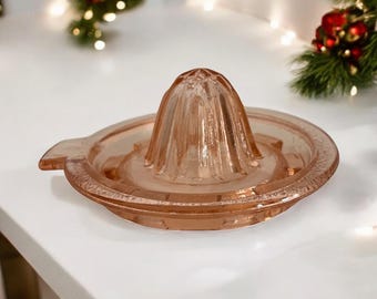 Vintage Pink Depression Glass Reamer - Lemon Citrus Juicer - Hazel Atlas - Farmhouse Kitchen -