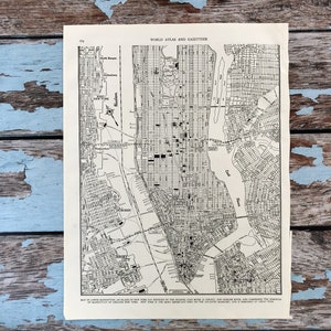 Antique Map of Lower Manhattan. New York City Map. NYC 1937 Historical Print, Lithograph. 80 Yr Old Map to Frame. Lower Manhattan East River