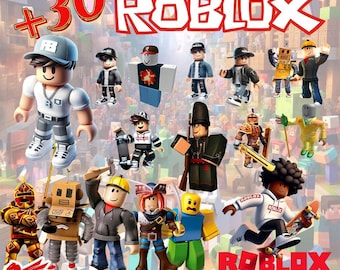 Roblox PNG Bundle | 30+ Roblox Characters Clipart | Gamer Party Sublimation, Digital Stickers & Backdrops